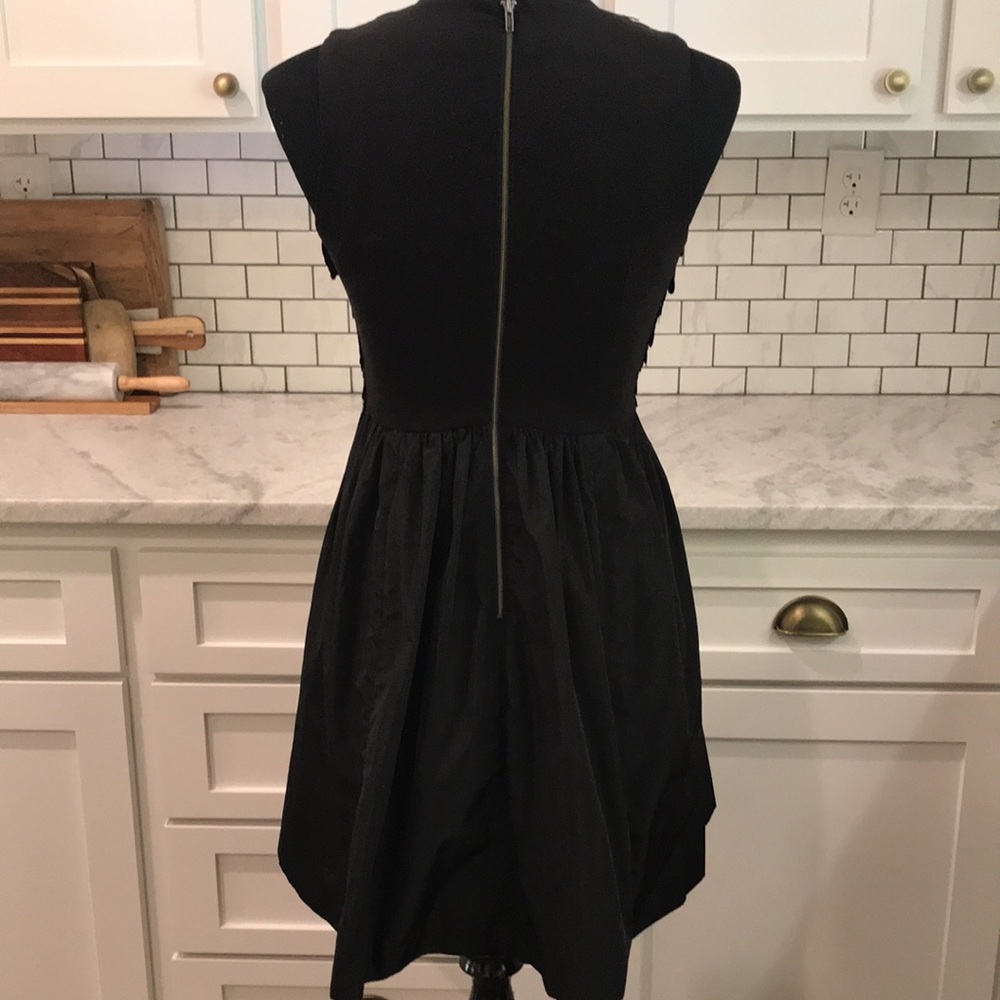 Tracy Reese Plenty Taffeta Dress Womens Size 2 Sequin Bodice Solid Black Lined - Picture 4 of 11